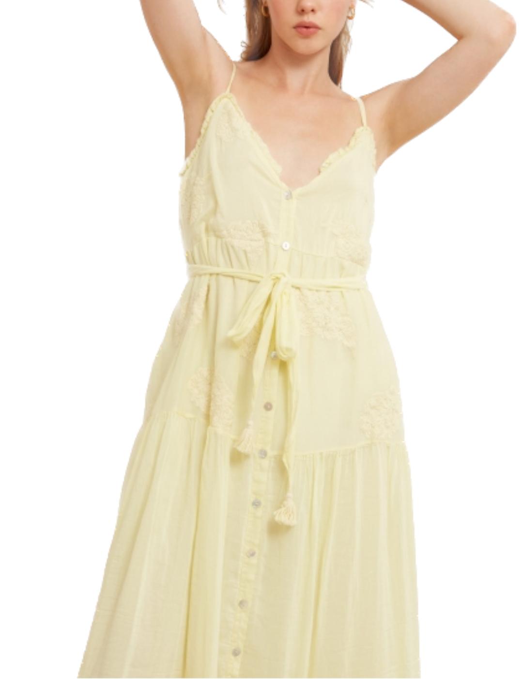 Vestido LAB Collection Largo Ibicenco Amarillo