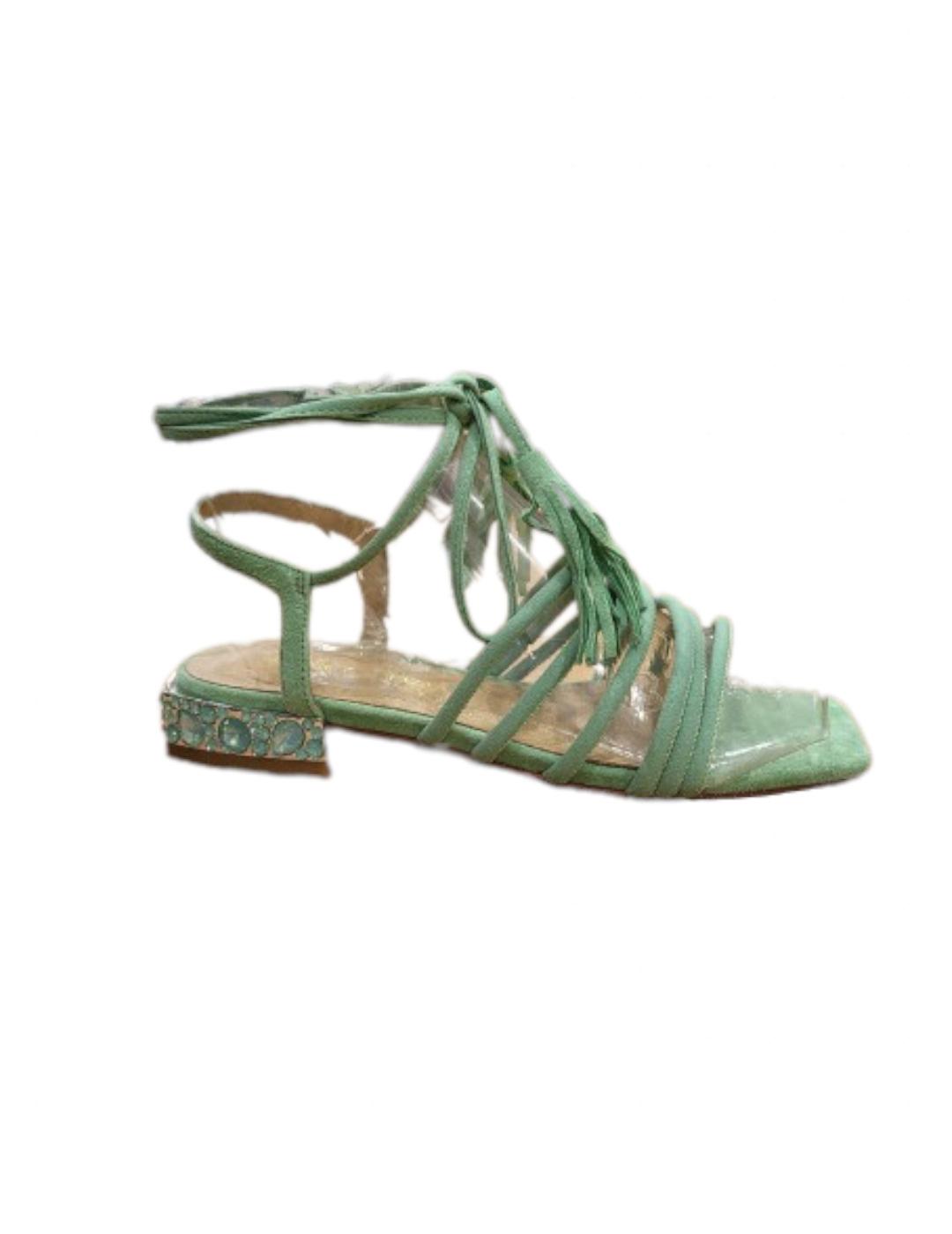 Sandalia Alma En Pena Entrelazada Verde