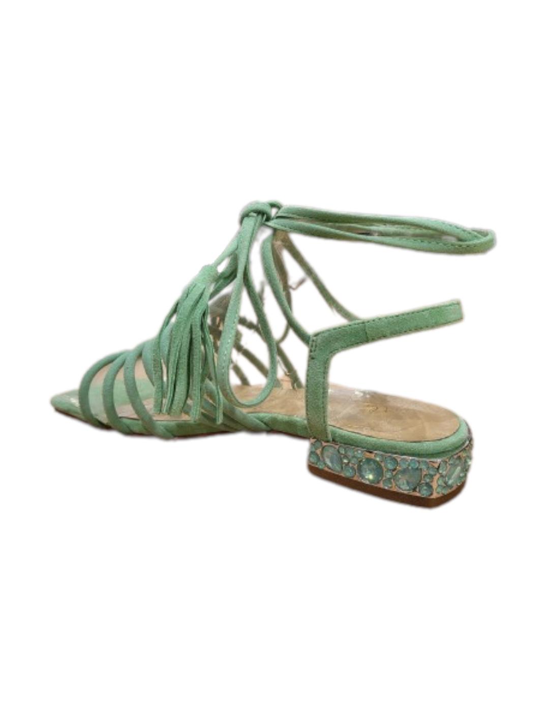 Sandalia Alma En Pena Entrelazada Verde