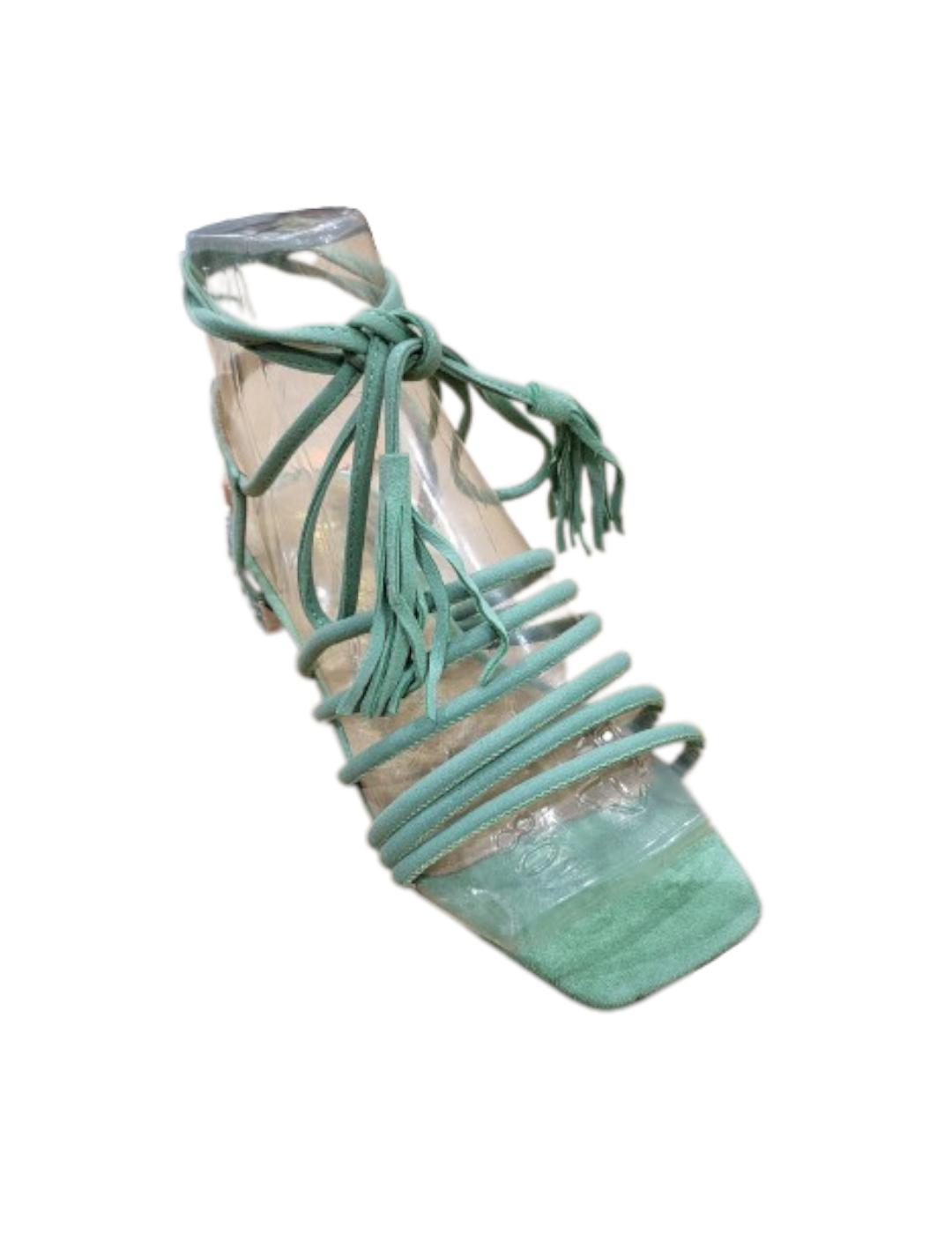 Sandalia Alma En Pena Entrelazada Verde