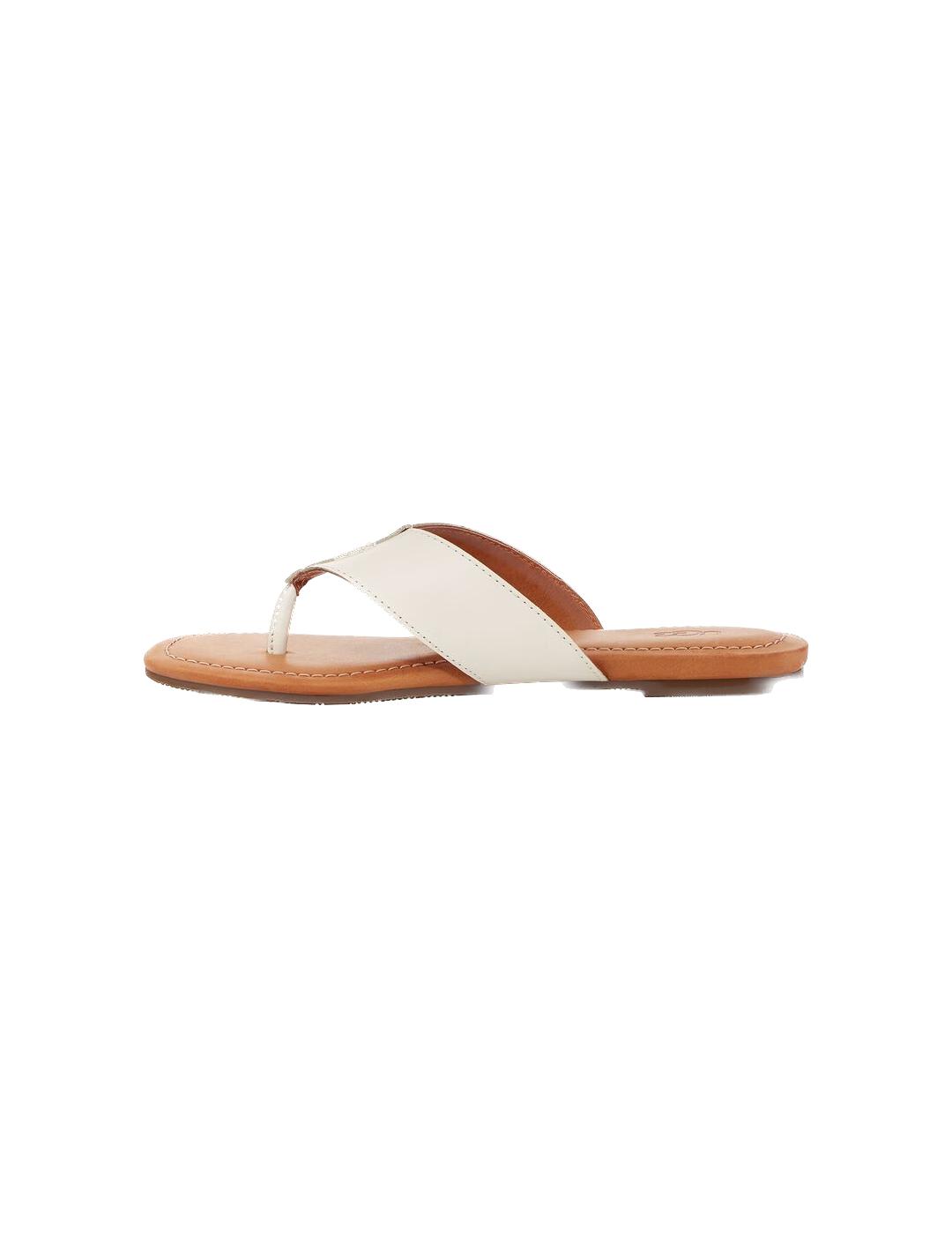 Sandalia UGG Carey Flip Piel Blanco