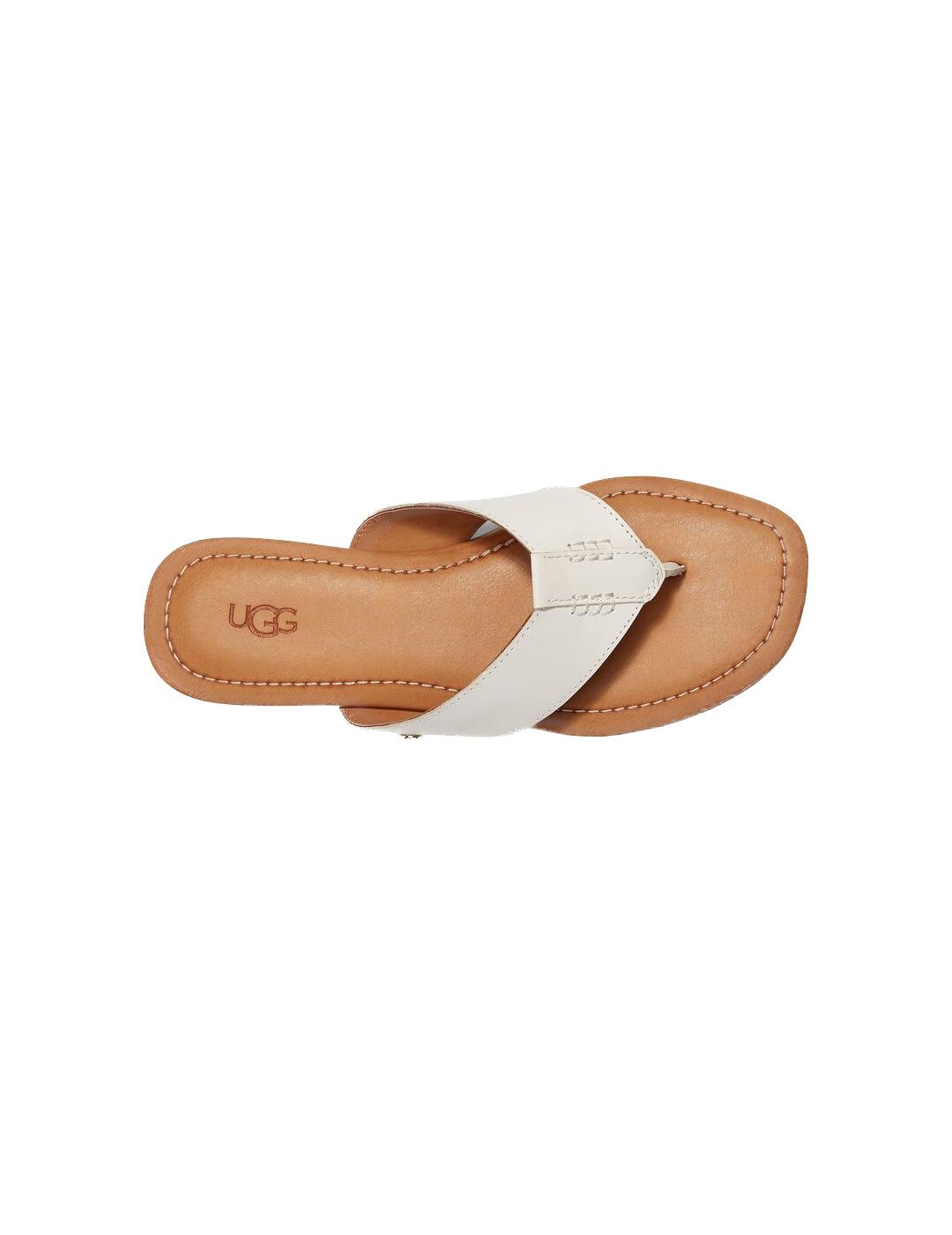 Sandalia UGG Carey Flip Piel Blanco