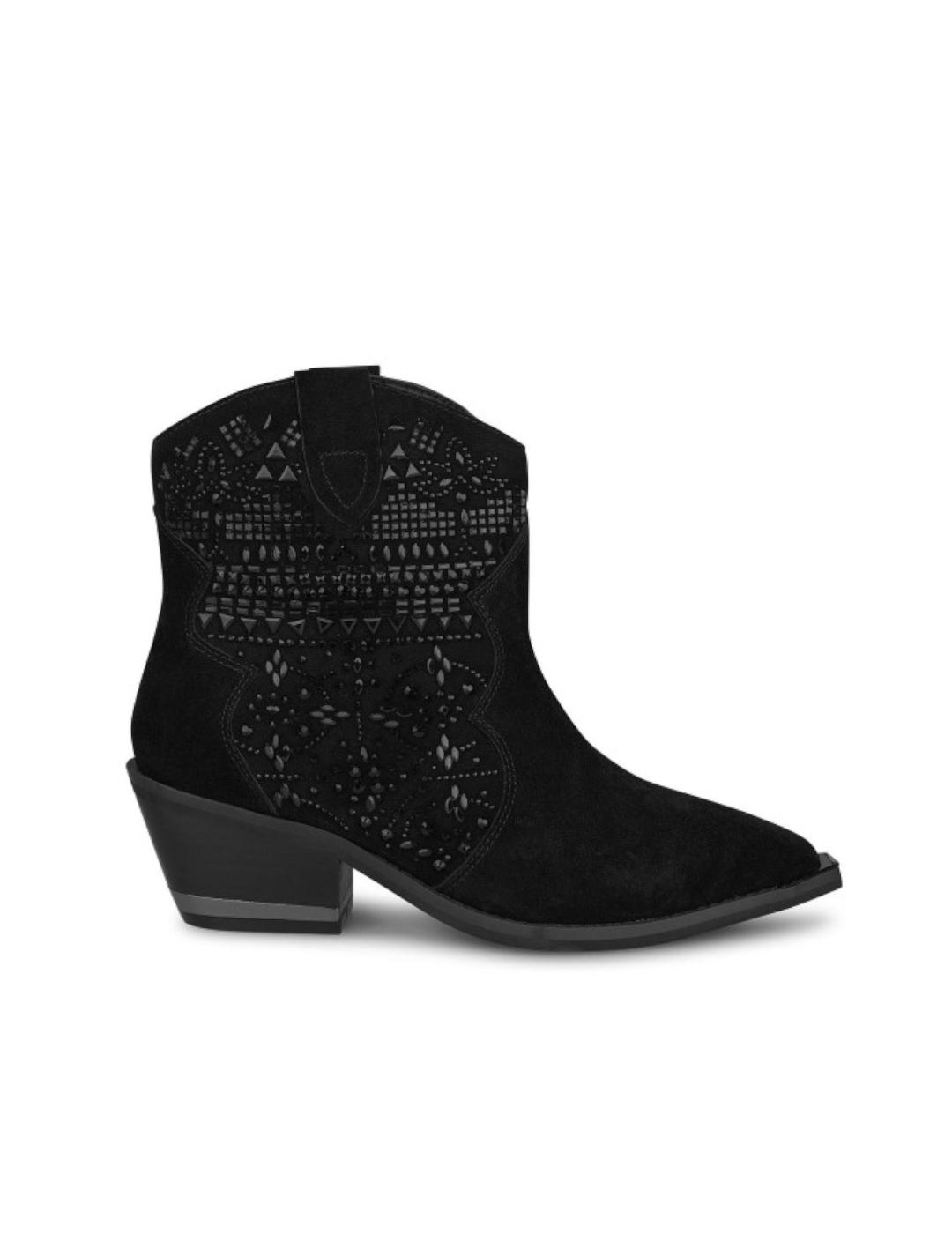 Botín Alma En Pena Campero Pedrería Negro