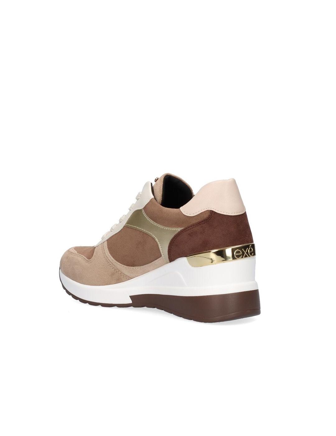 Sneaker Exe Combinado Camel