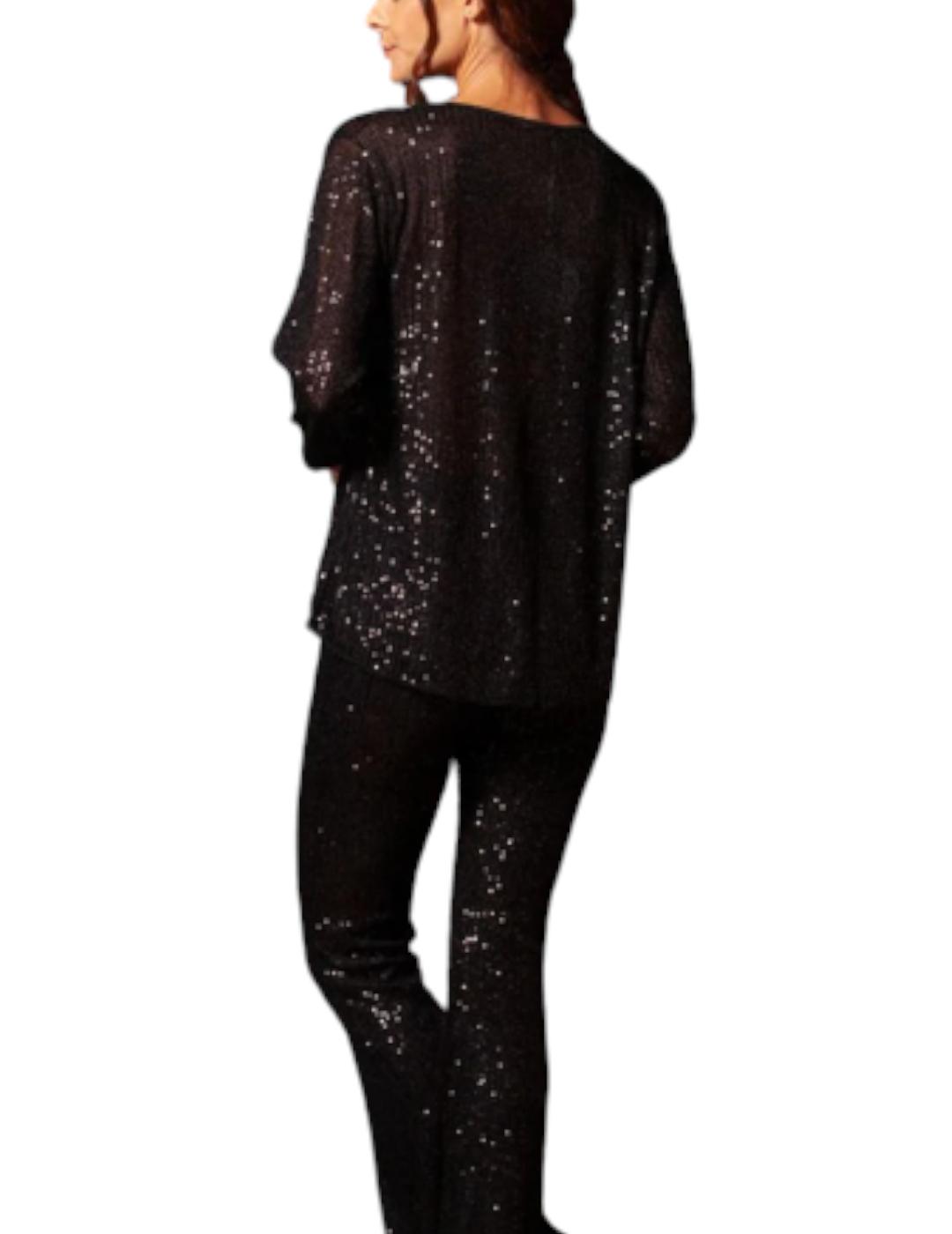 Top Lolitas&L Lentejuelas Negro