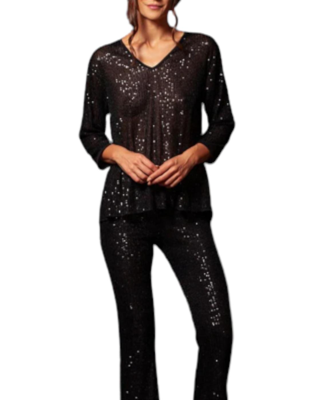 Top Lolitas&L Lentejuelas Negro