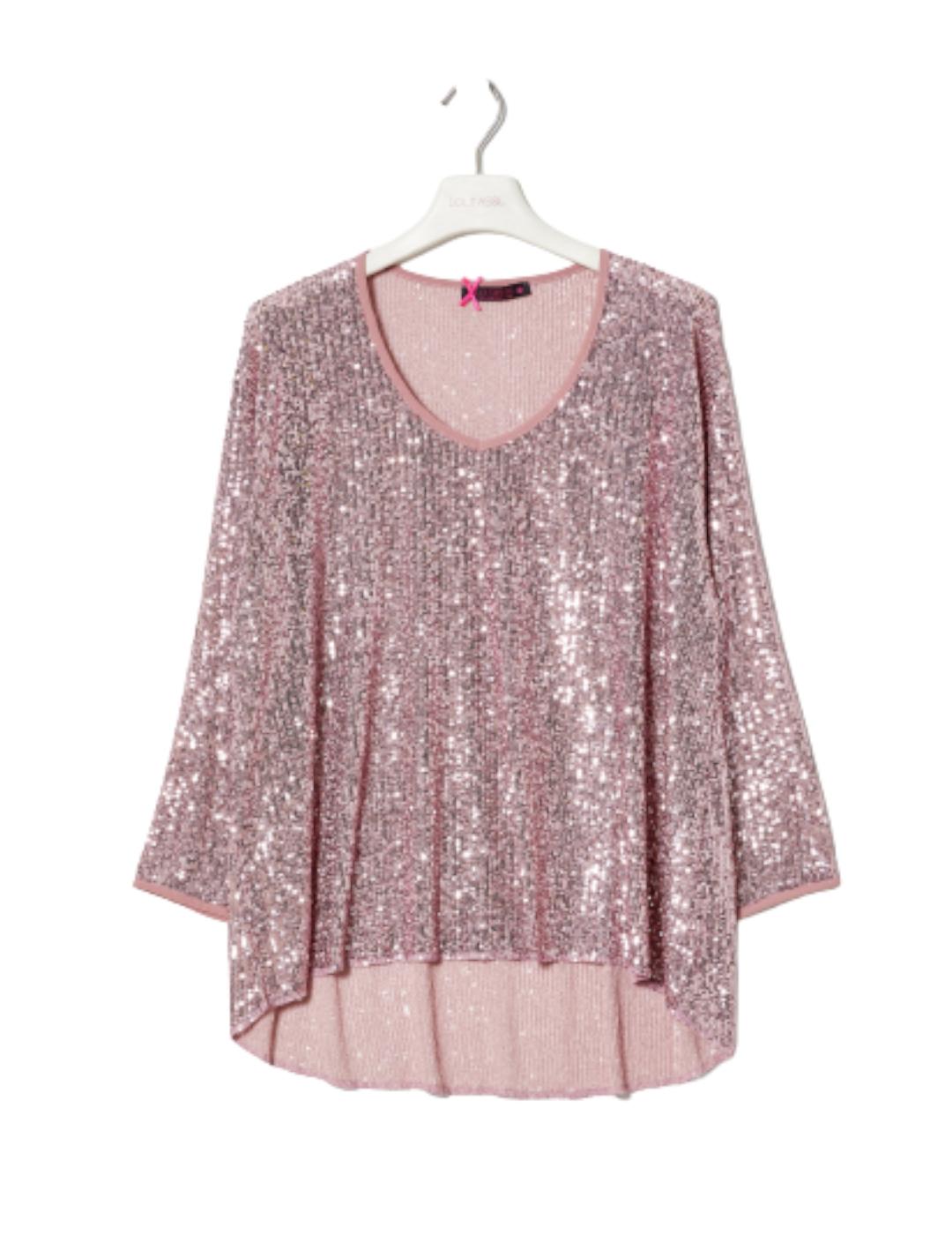 Top Lolitas&L Lentejuelas Rosa
