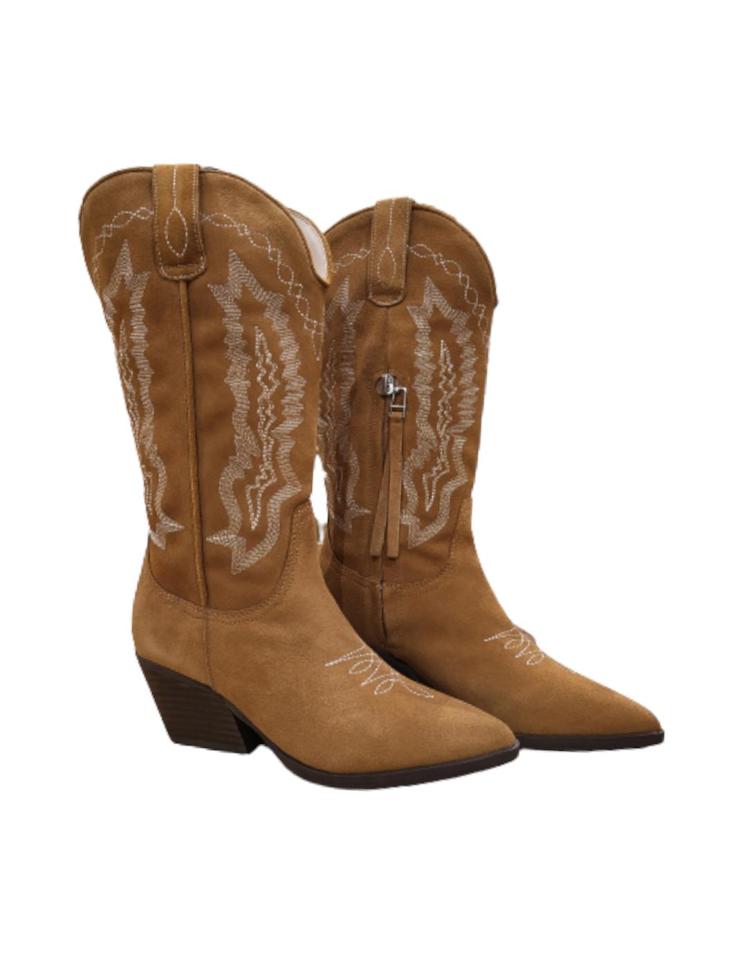 Bota BeFree Campera Bordados Camel