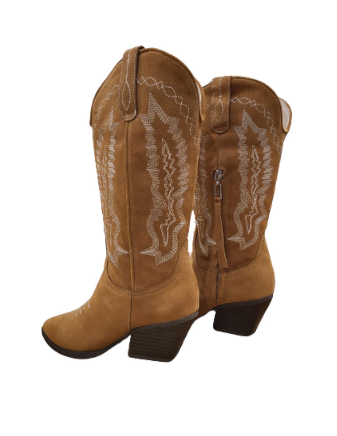 Bota BeFree Campera Bordados Camel