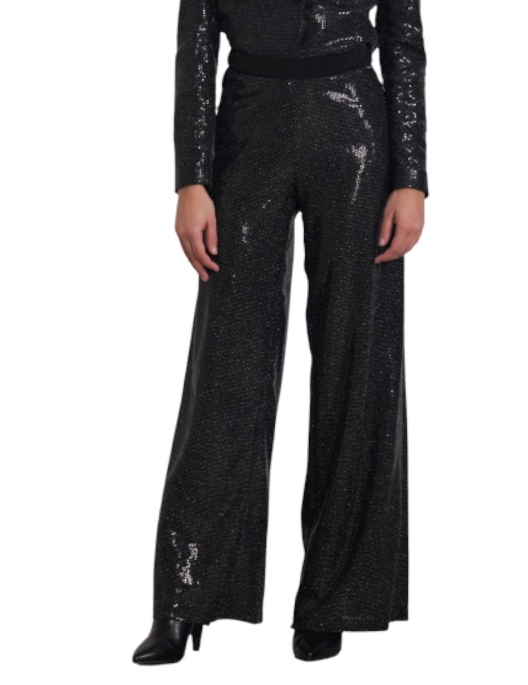 Pantalón Mimi-Muà Palazzo Paillettes Negro