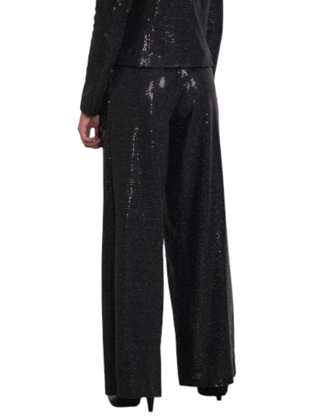 Pantalón Mimi-Muà Palazzo Paillettes Negro