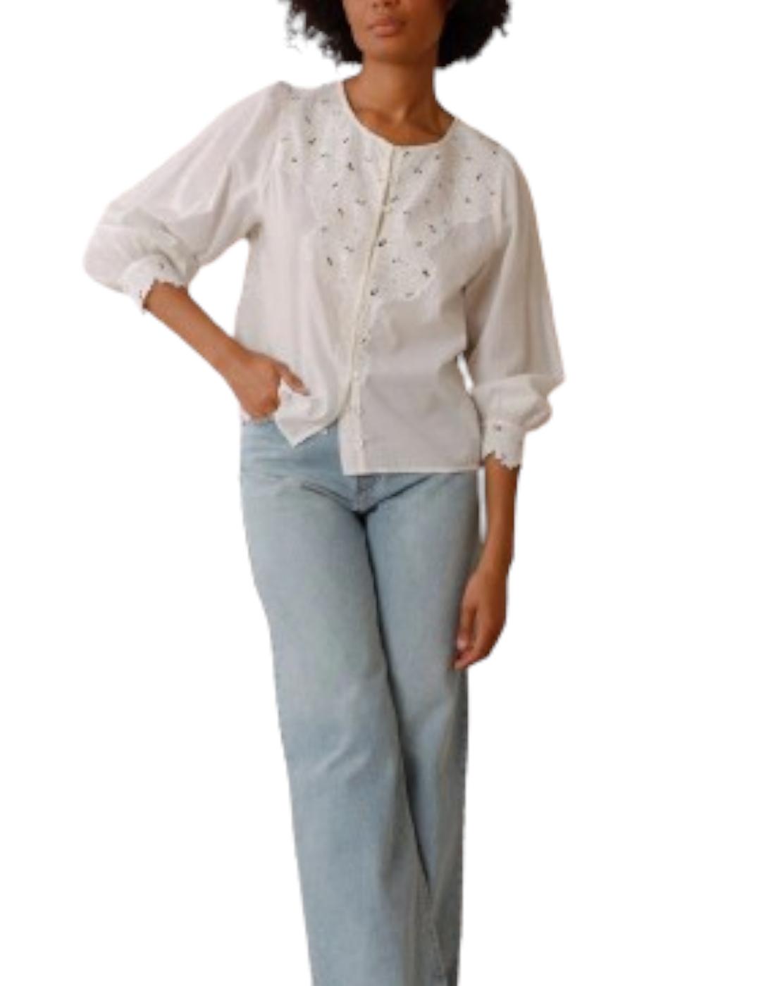 Camisa Indi-cold Bordados Blanco