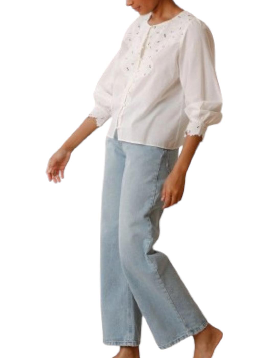 Camisa Indi-cold Bordados Blanco