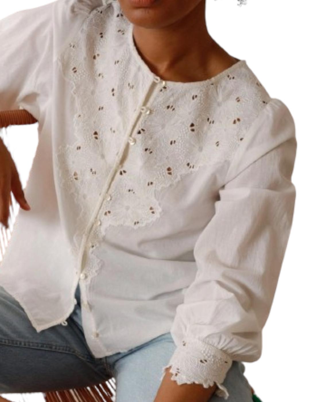Camisa Indi-cold Bordados Blanco