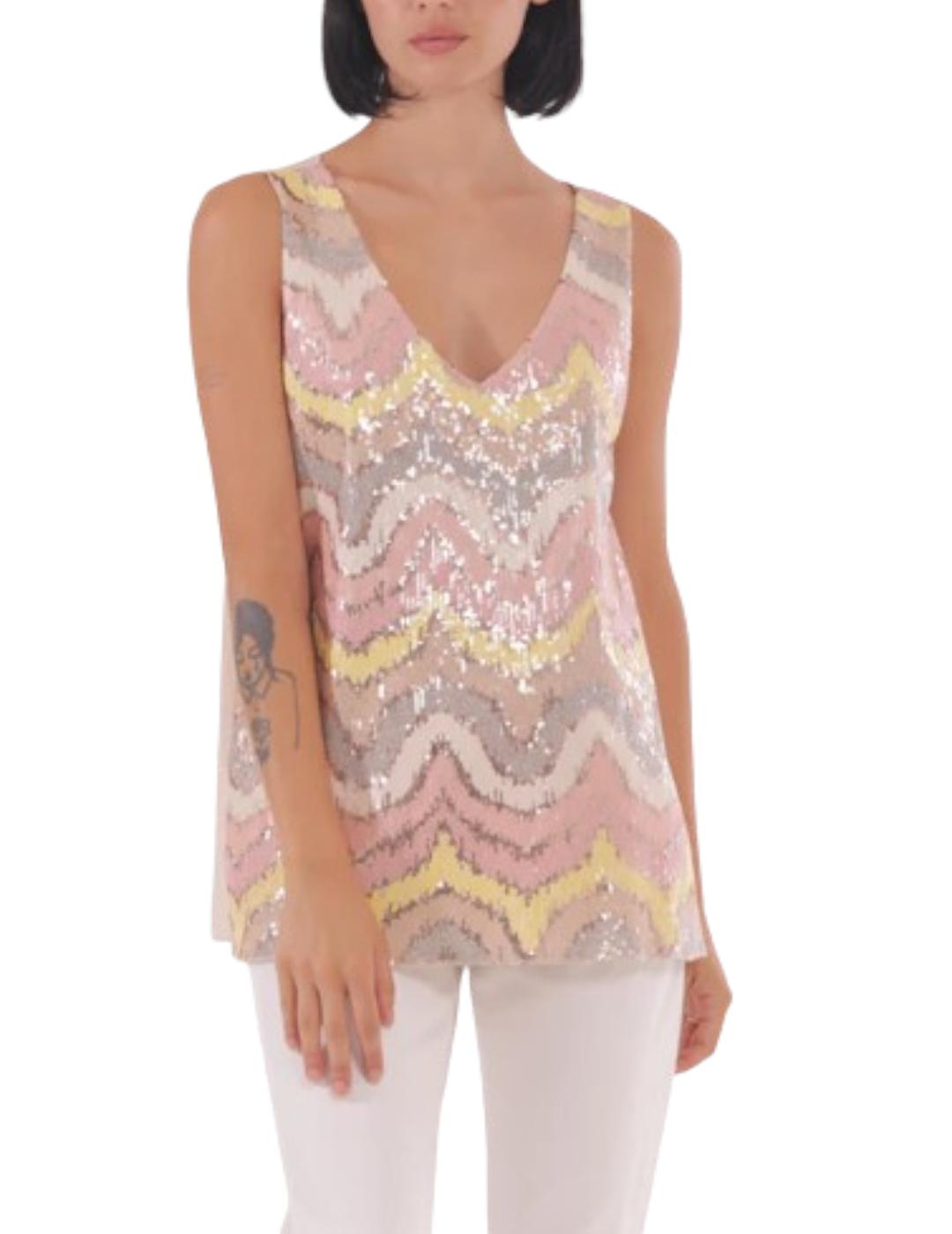 Top Mimi-Muà Pailletes Nude