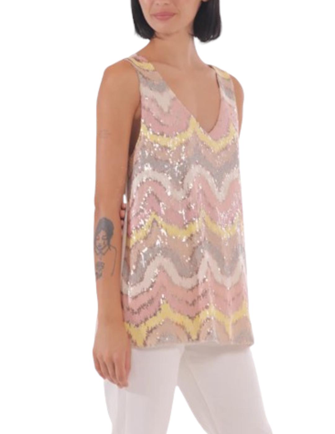 Top Mimi-Muà Pailletes Nude