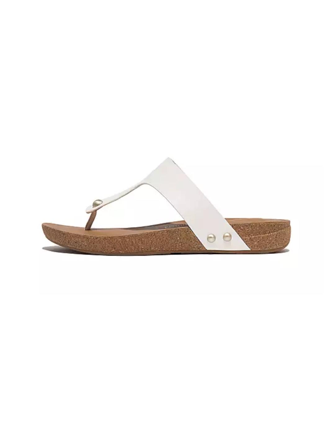Sandalia Fitflop Iqushion Leather Toe-Post Blanco