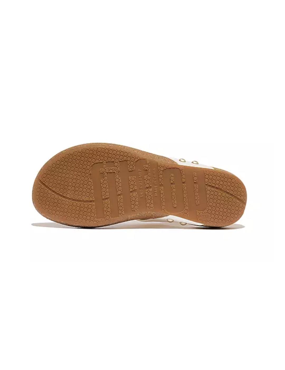 Sandalia Fitflop Iqushion Leather Toe-Post Blanco