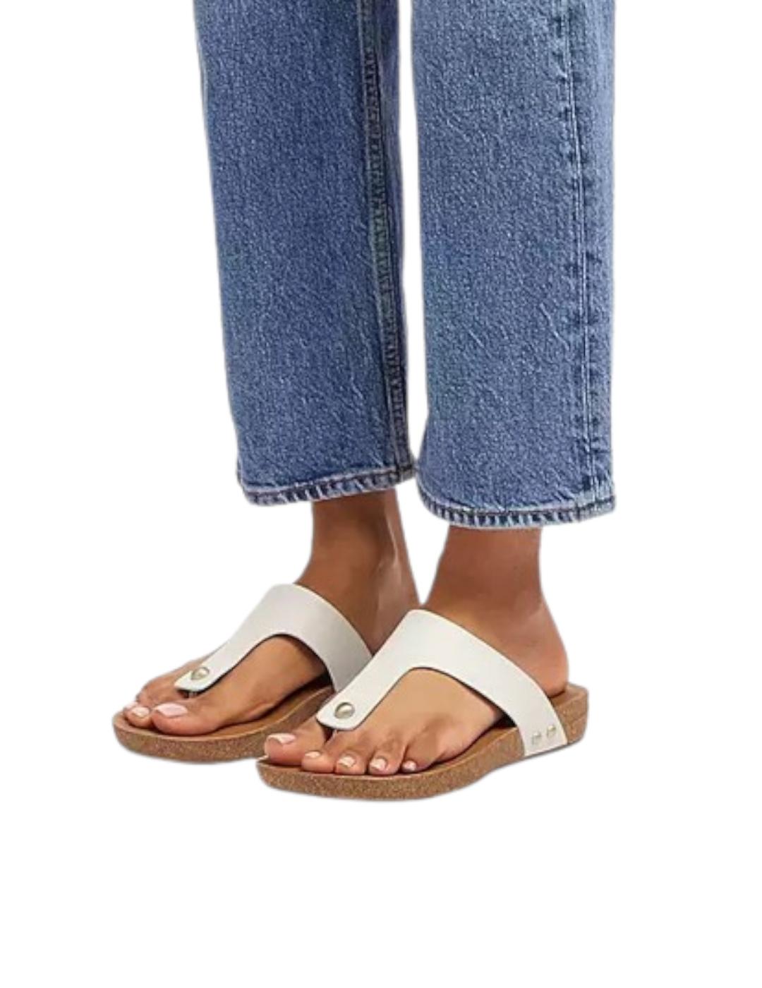 Sandalia Fitflop Iqushion Leather Toe-Post Blanco