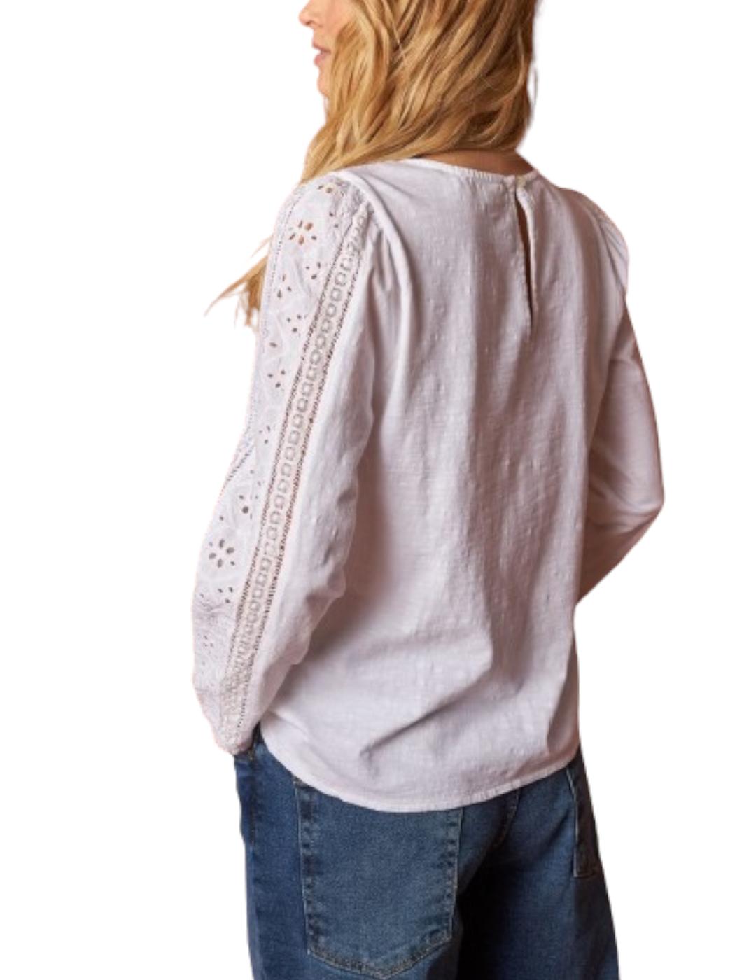 Camisa Indi-cold Bordada Blanco