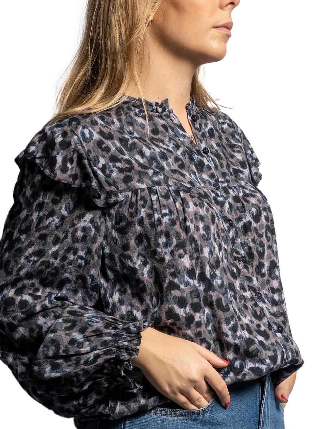 Blusa LeSun Animal Print Gris