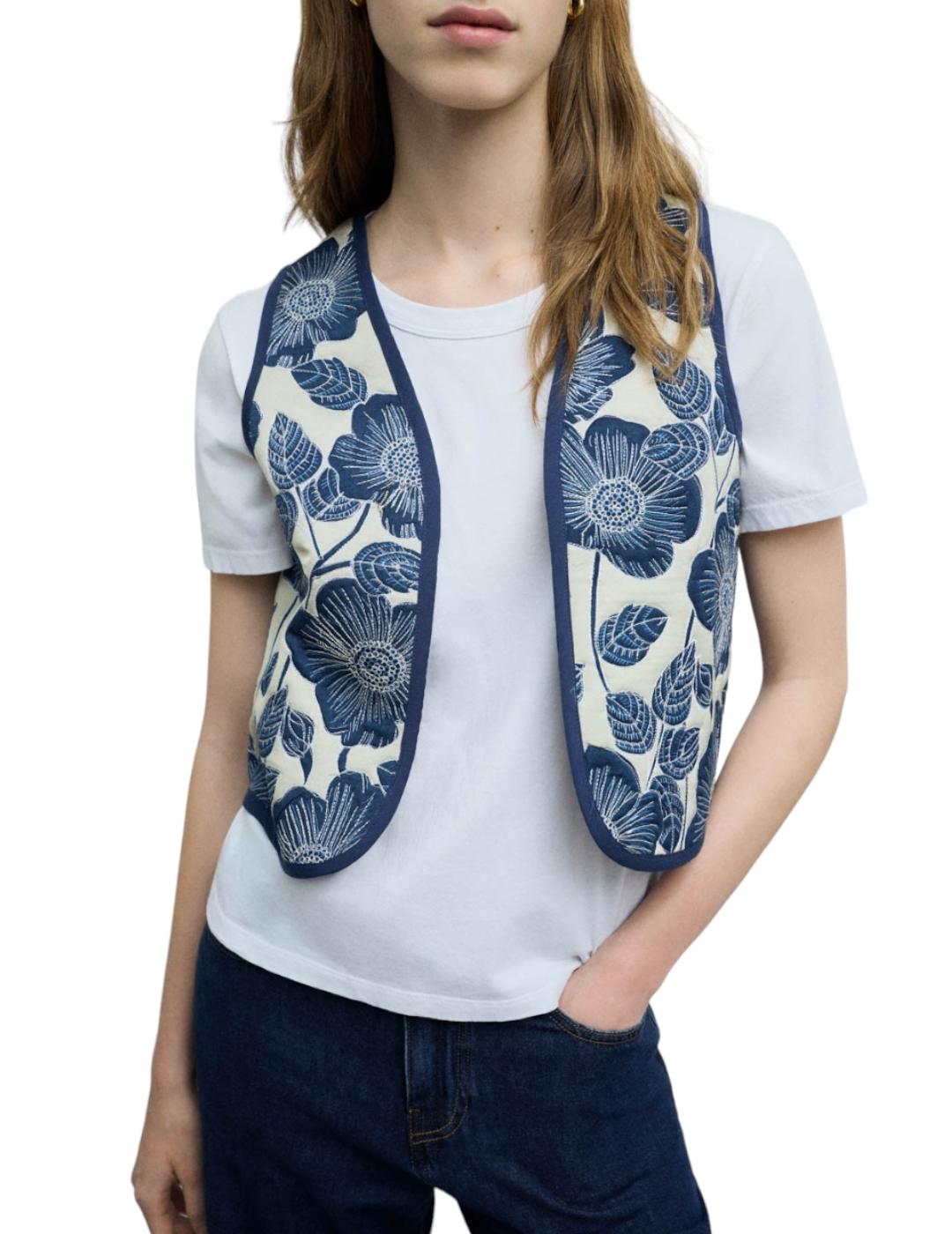 Chaleco ese O ese Acolchado Sakura Azul