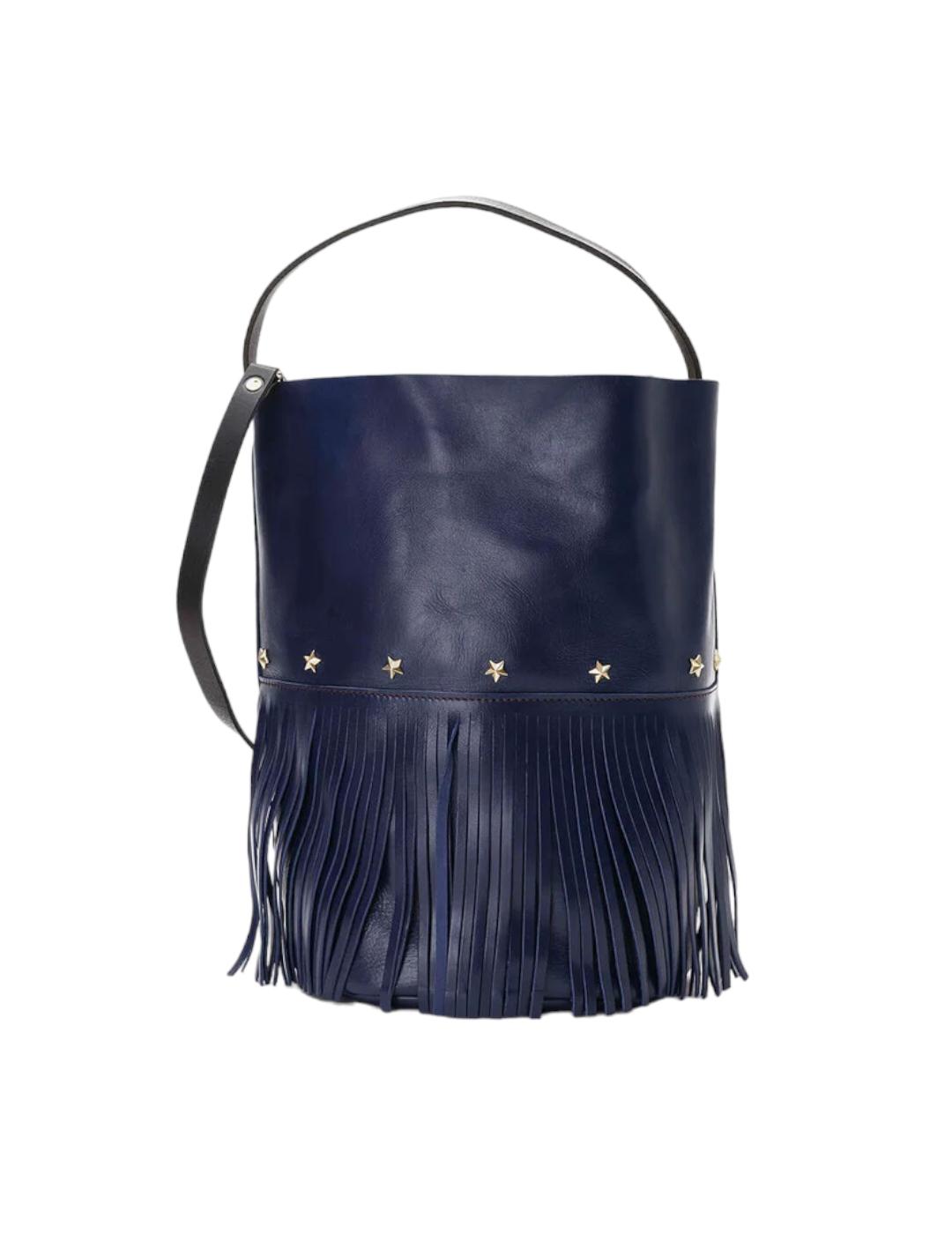 Bolso Mércules Racer Bucket Fringes Marrón