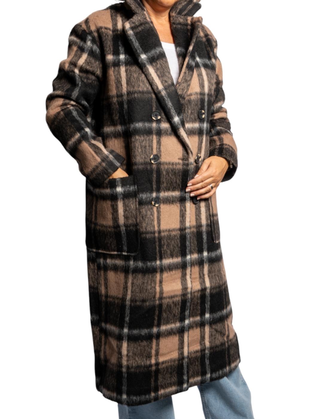 Abrigo Rino-Pelle Cuadros Camel