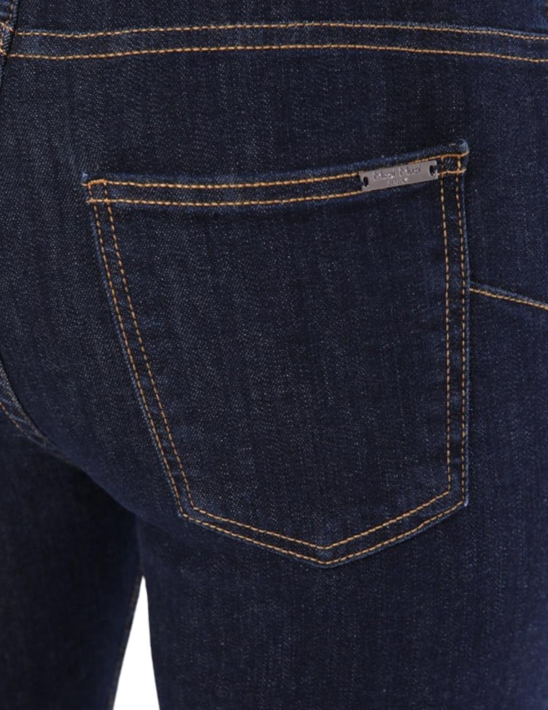Pantalón Mimi-Muá Jeans Cropped Flare Azul Oscuro