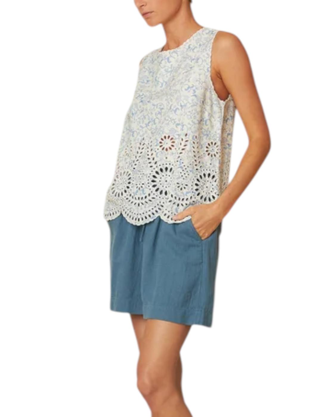 Camisa Indi&cold Flores Azul