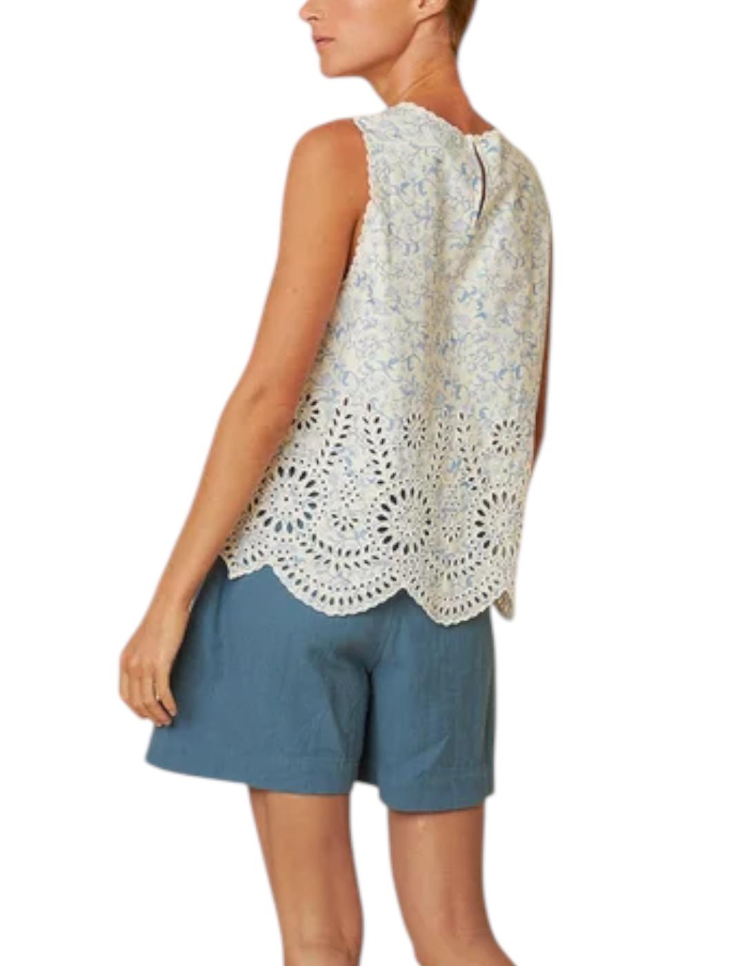 Camisa Indi&cold Flores Azul