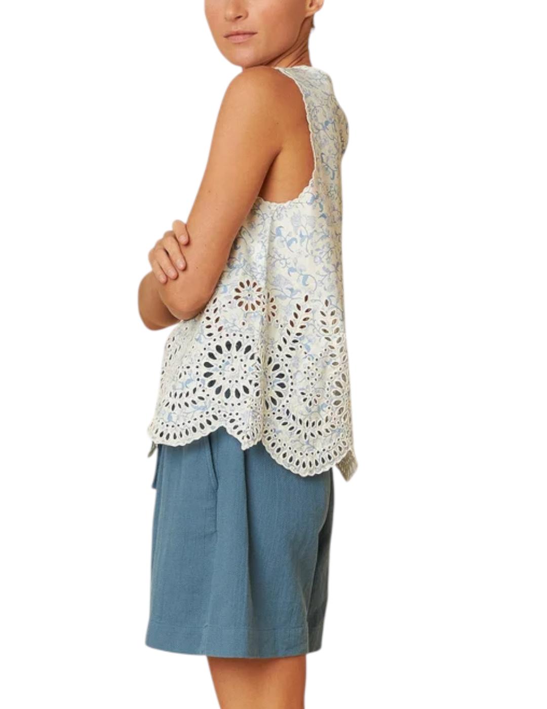 Camisa Indi&cold Flores Azul