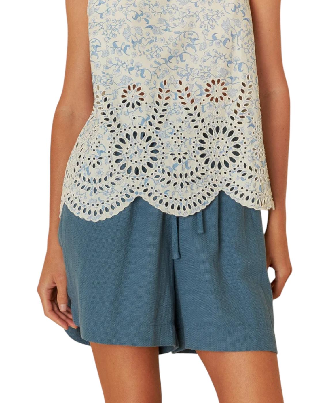 Camisa Indi&cold Flores Azul