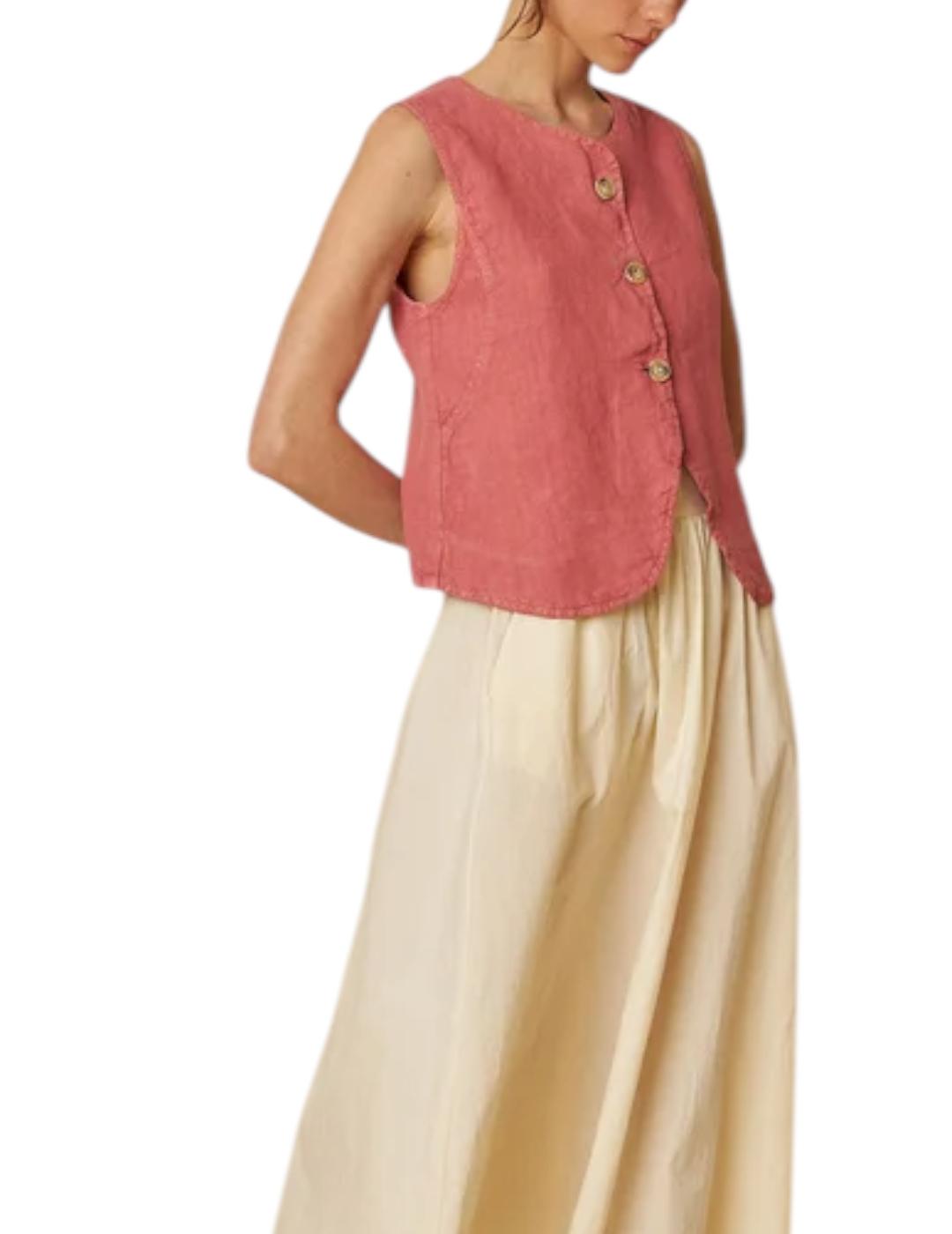 Chaleco Indi&cold Lino Rojo