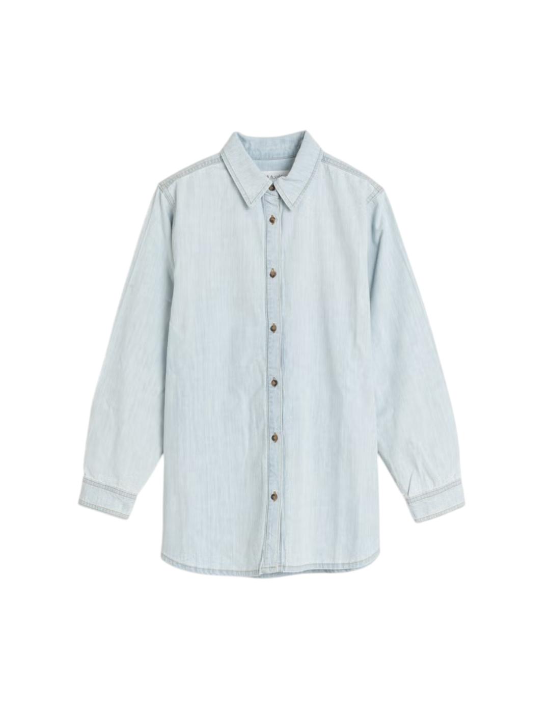 Camisa Indi-cold Denim Oversize Azul