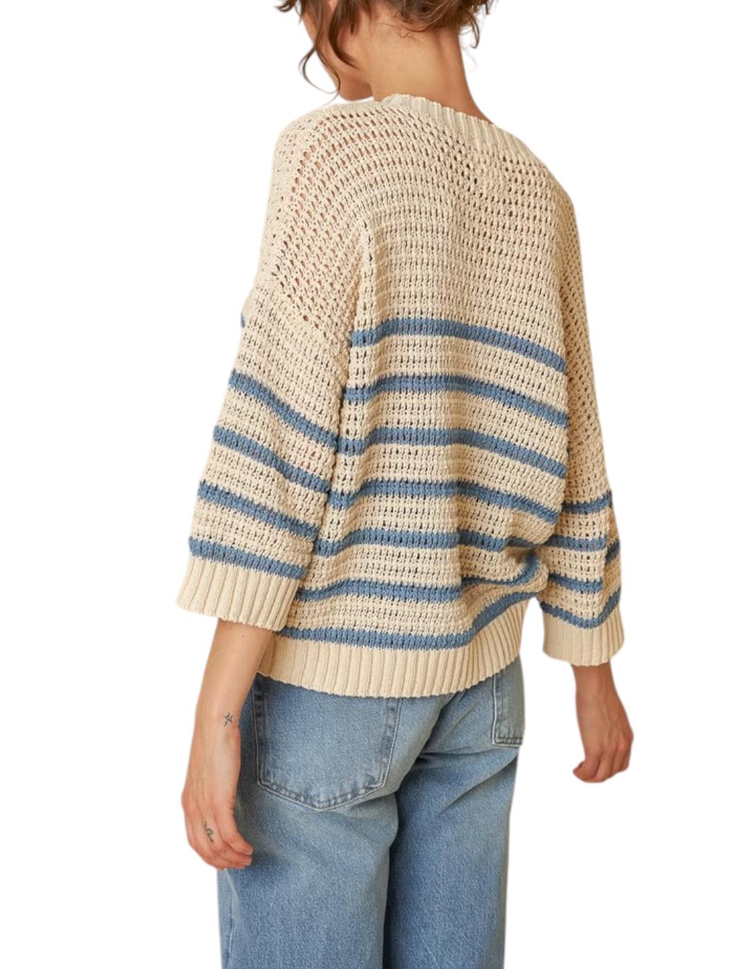 Jersey Indi&cold Rayas Calado Azul