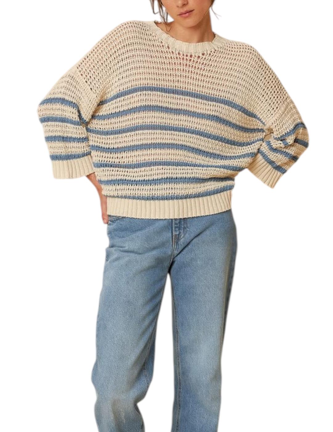 Jersey Indi&cold Rayas Calado Azul