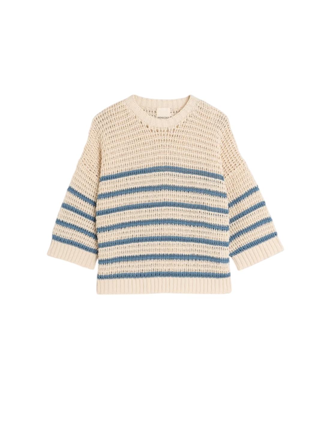 Jersey Indi&cold Rayas Calado Azul