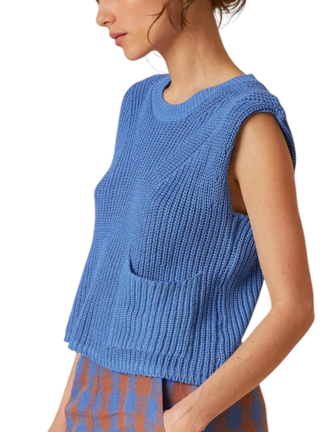 Chaleco Indi&cold Punto Inglés Azul