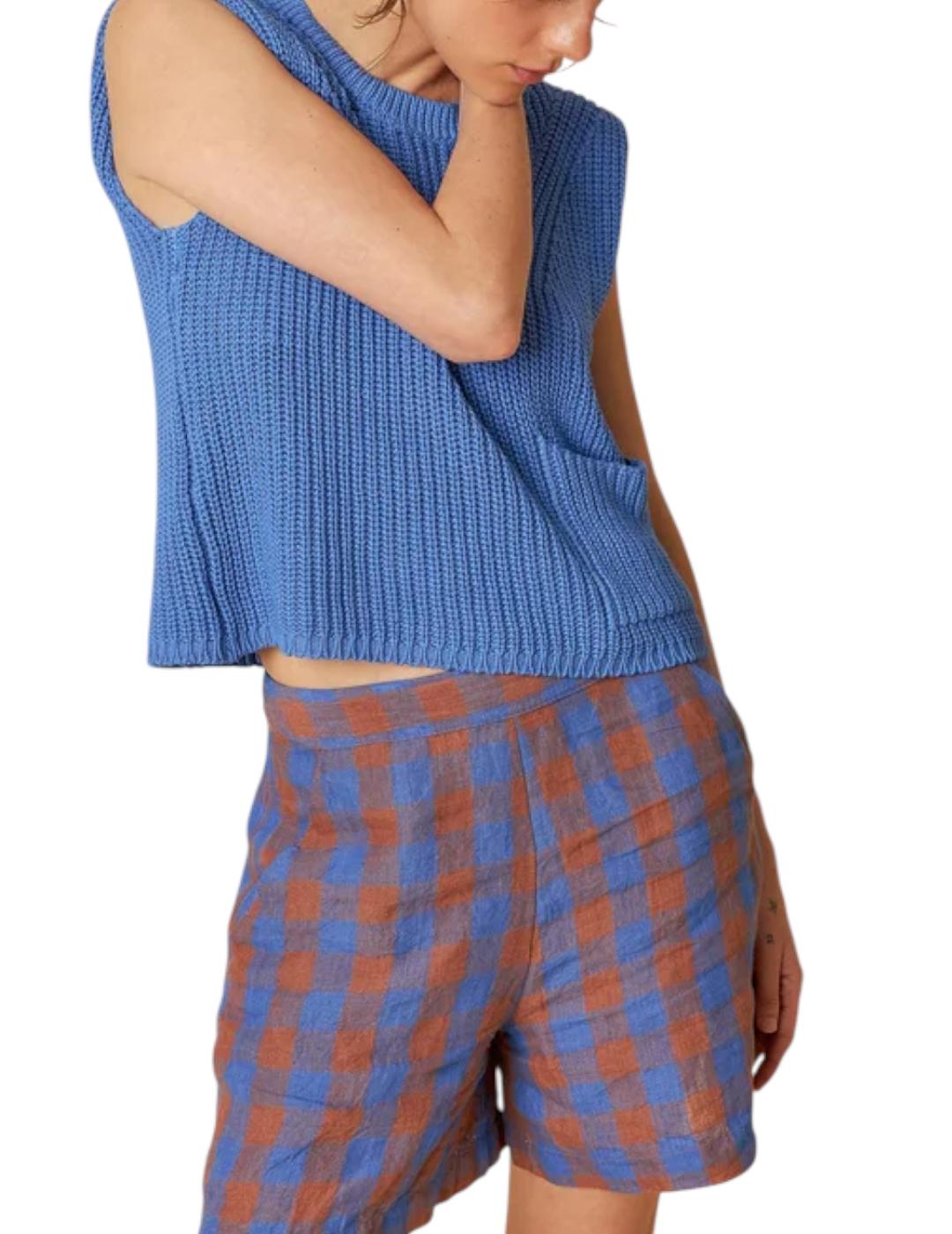 Chaleco Indi&cold Punto Inglés Azul