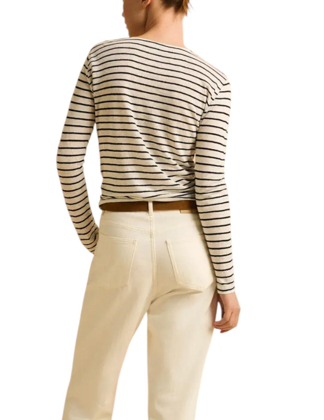 Camiseta ese O ese Lino Stripes Negro