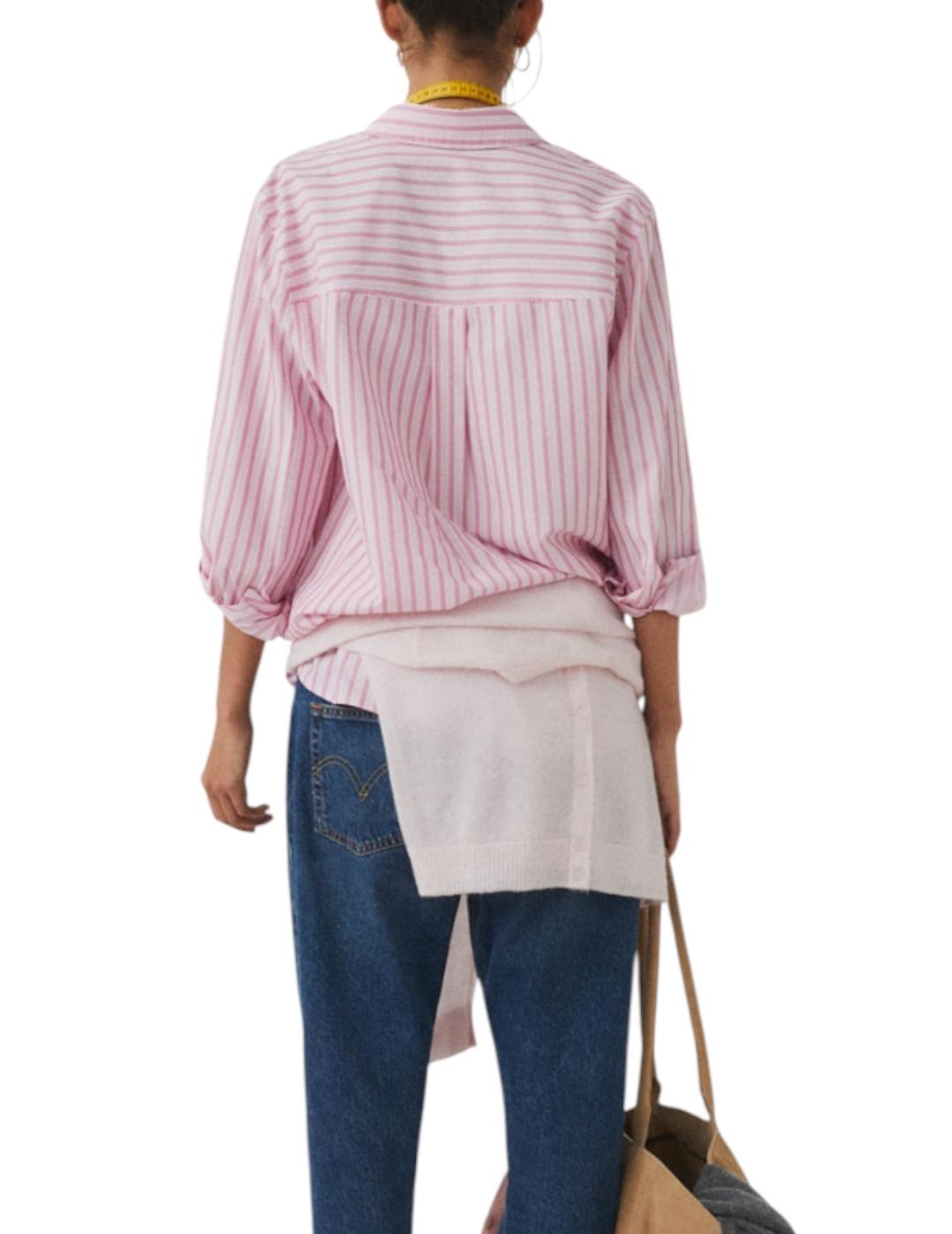 Camisa ese O ese Rayas Keaton Rosa