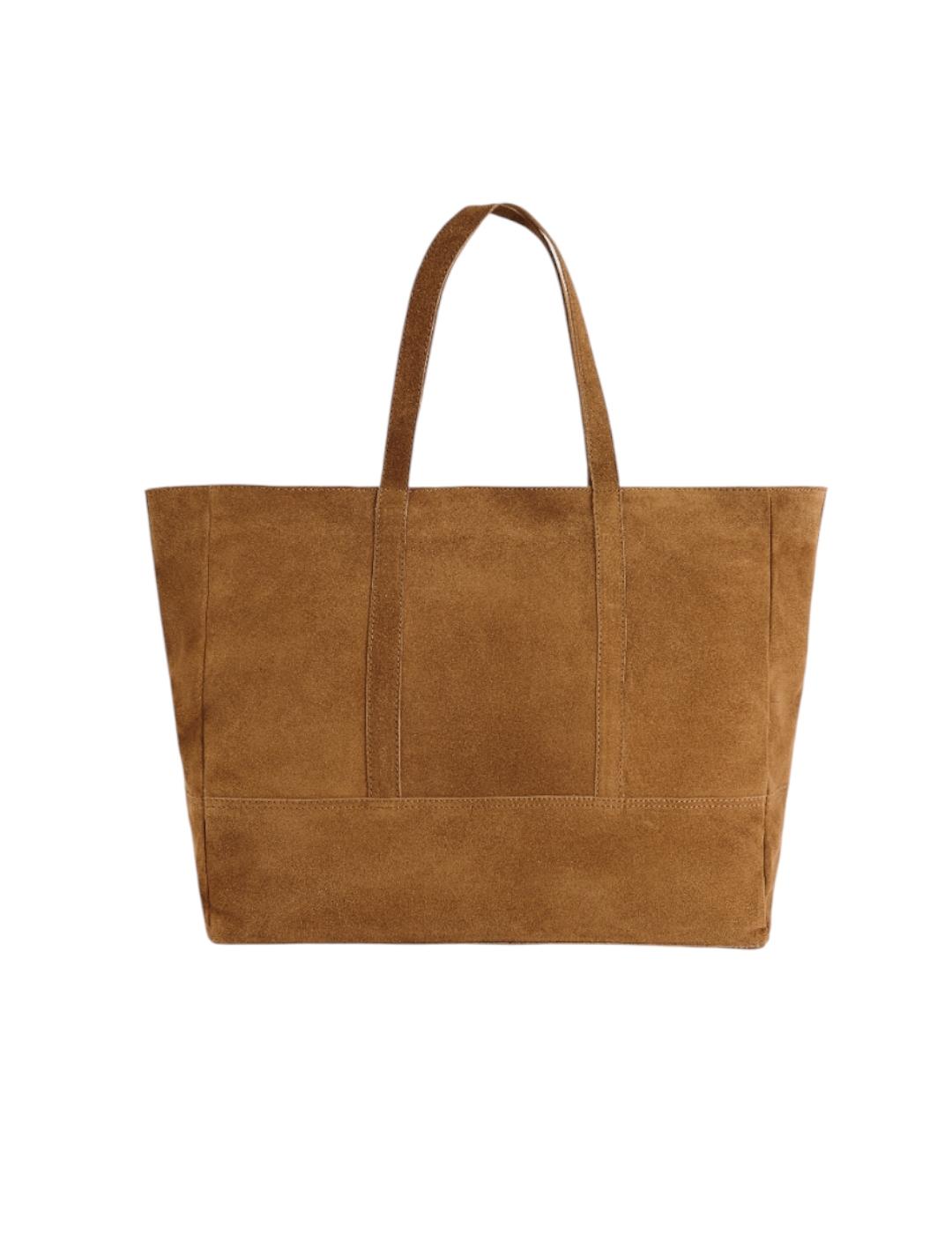 Bolso ese O ese Shopper Suede Marrón