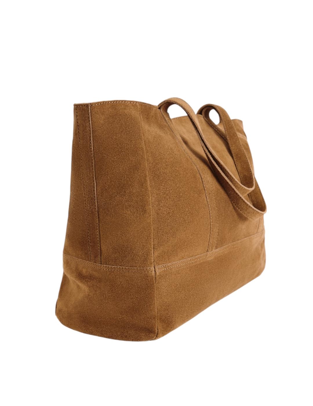 Bolso ese O ese Shopper Suede Marrón