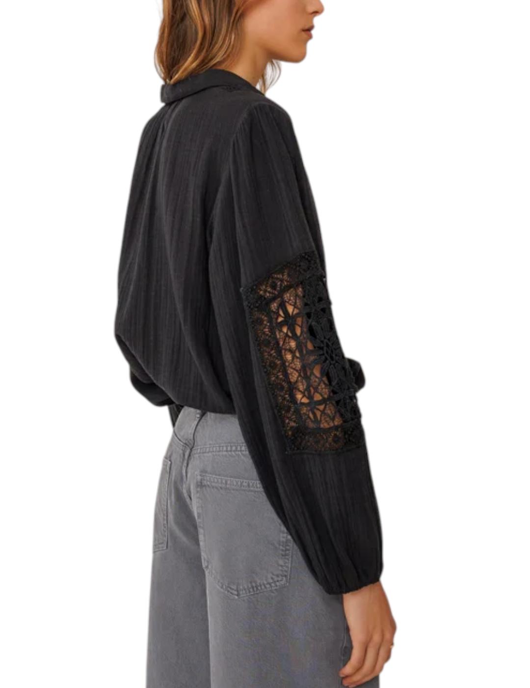 Camisa Indi&cold Encaje Negro