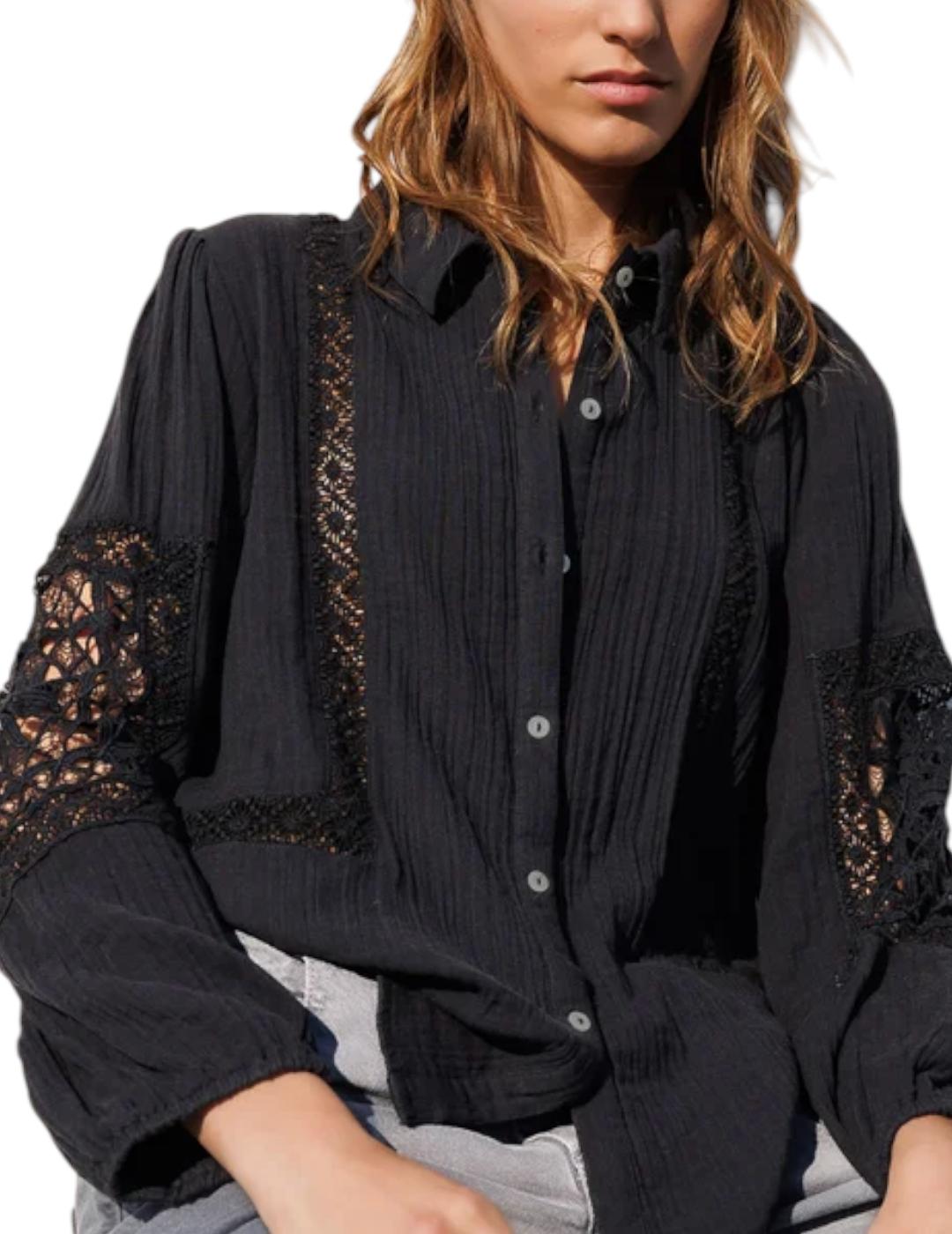 Camisa Indi&cold Encaje Negro