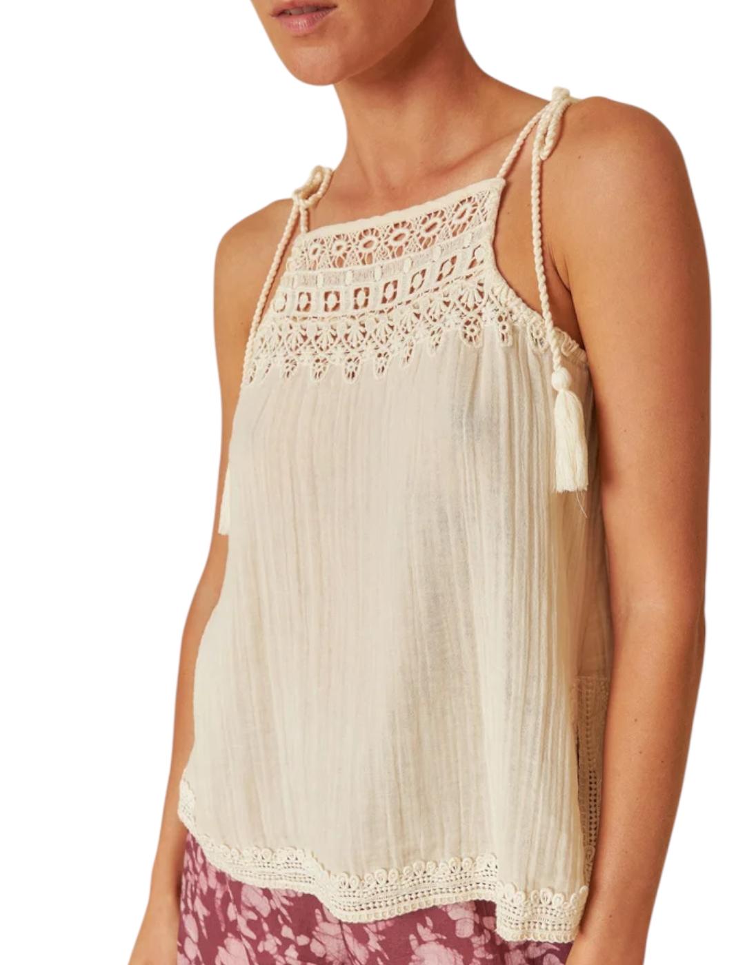 Top Indi&cold Encaje Crudo