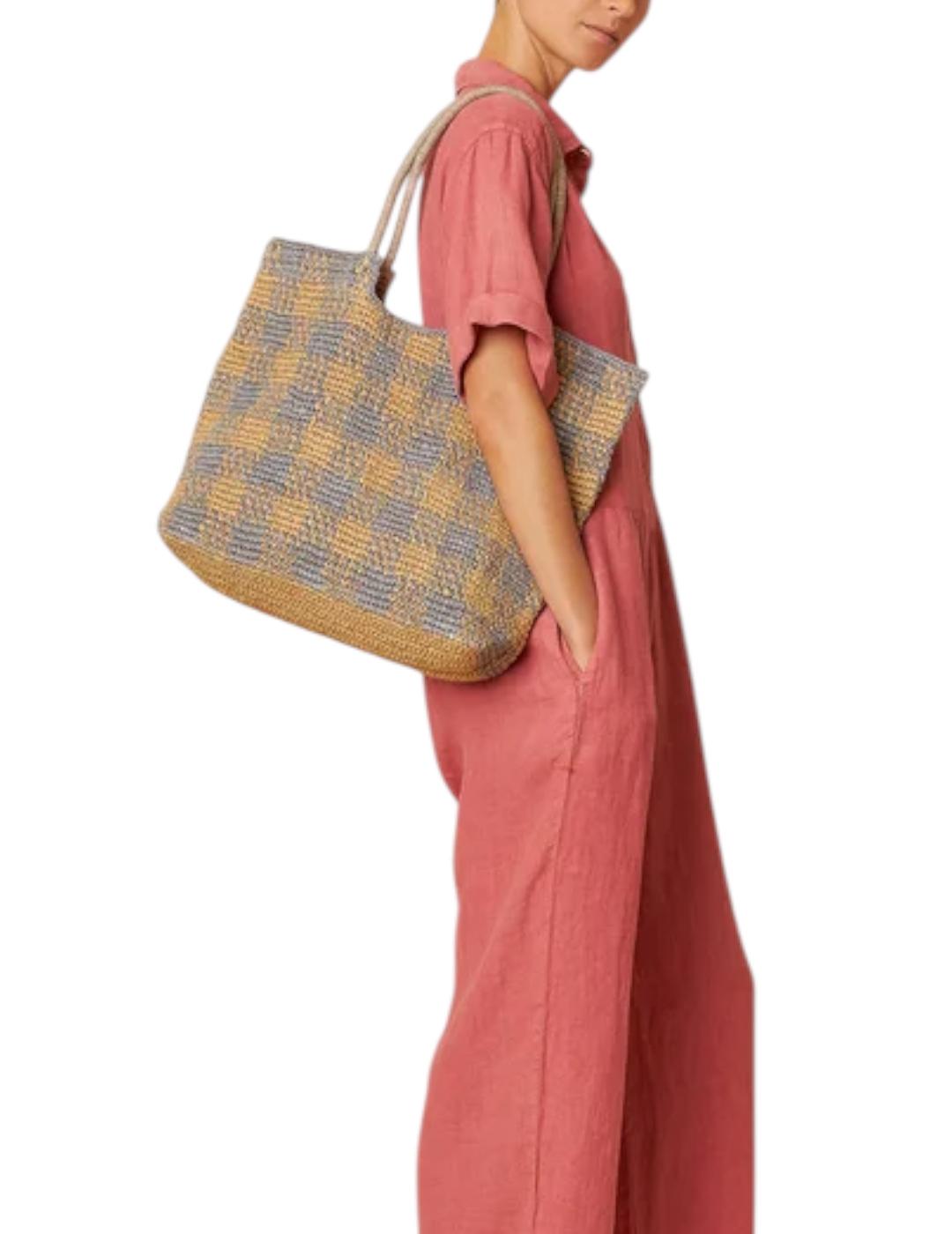 Bolso Indi&cold Rafia Azul