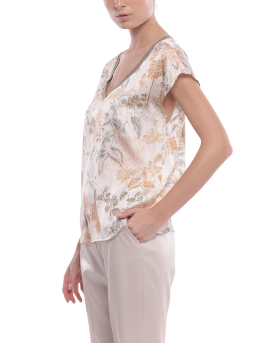 Blusa Mimi-Muà Estampado Camel