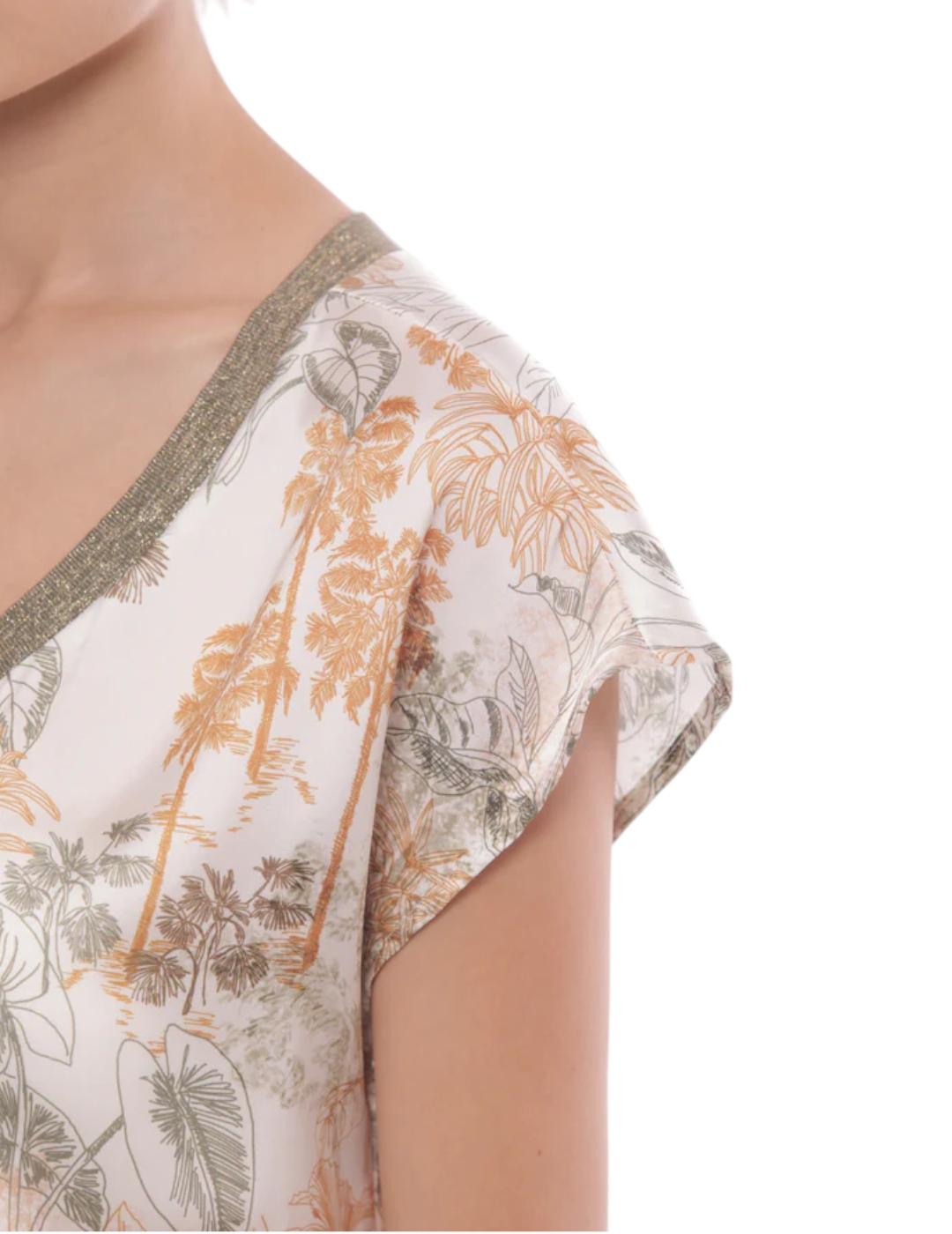 Blusa Mimi-Muà Estampado Camel